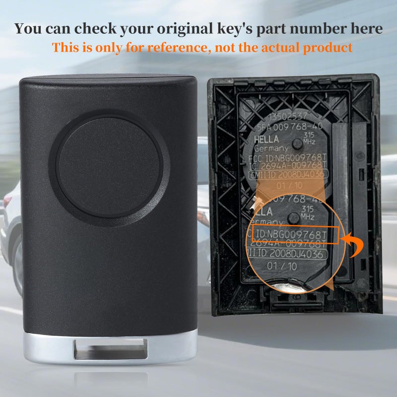 Keyecu Smart Proximity Remote Key 5 Button for Cadillac SRX 2010 2011 2012 2013 2014 2015 FCC ID:NBG009768T - Image 4